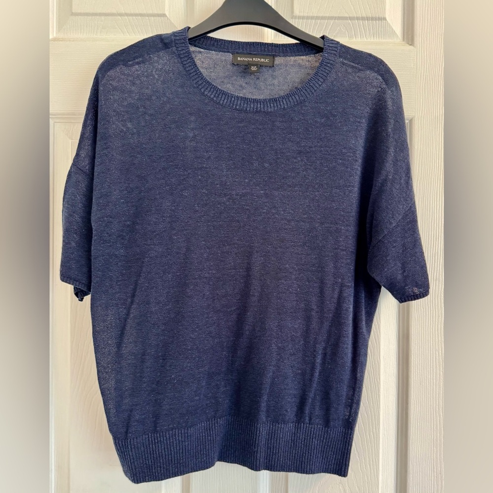 Banana Republic linen blend short sleeve sweater sz S